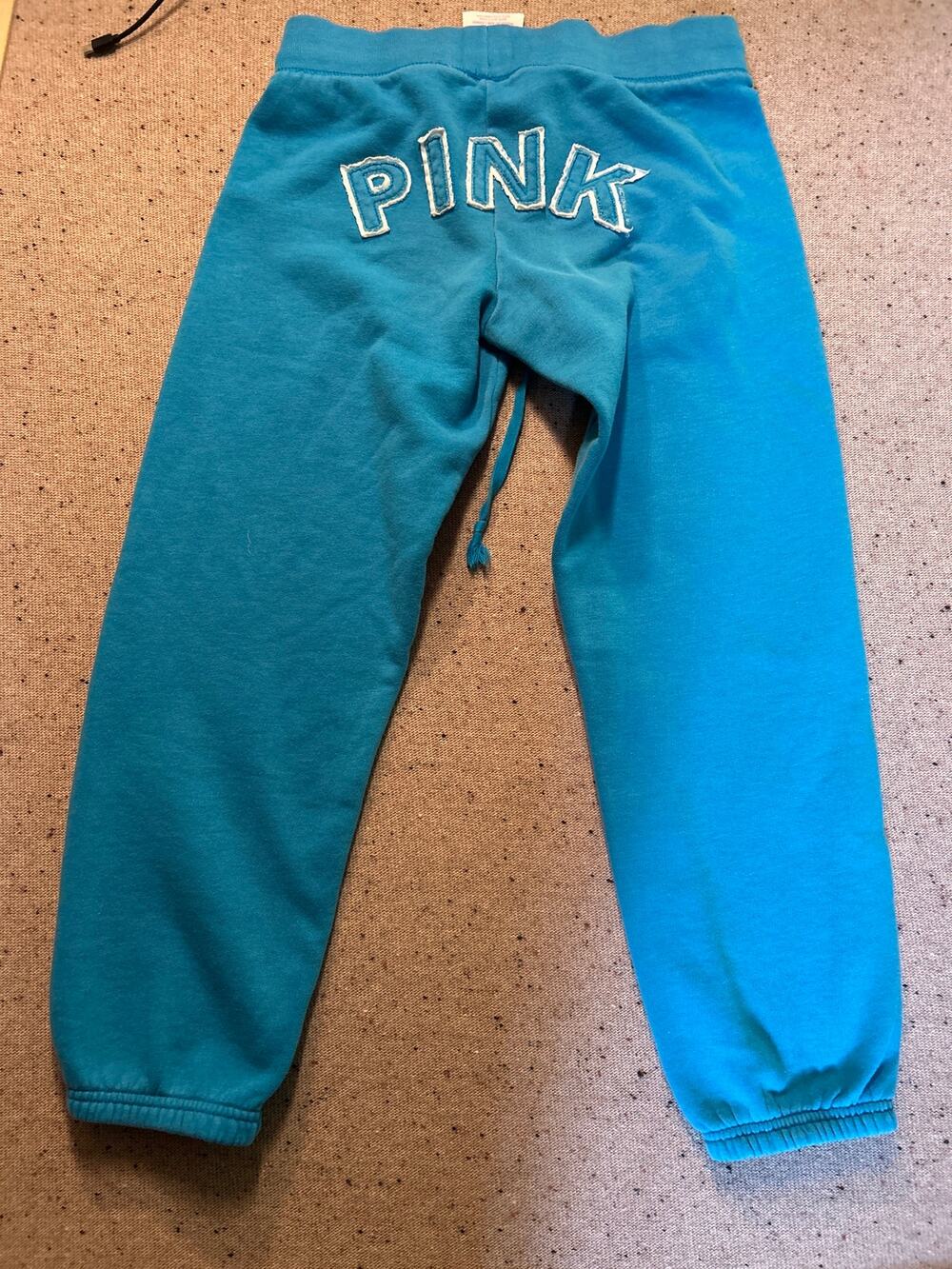 Y2K Pink Victoria's Secret Aqua Blue Cropped Sweat Pants XSmall